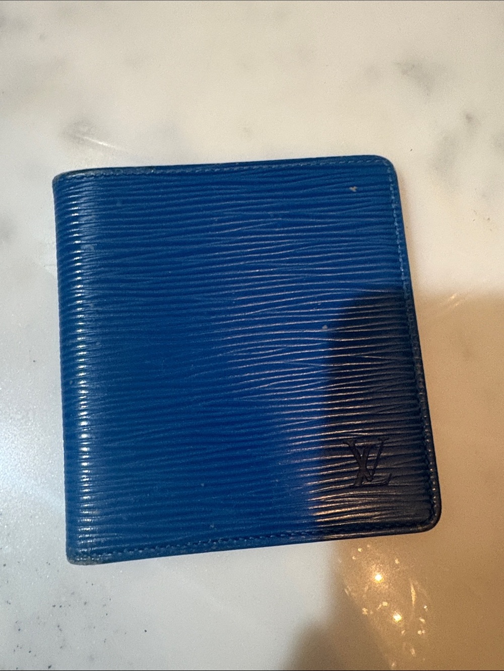 Louis Vuitton Blue Leather Card & Key Holder
